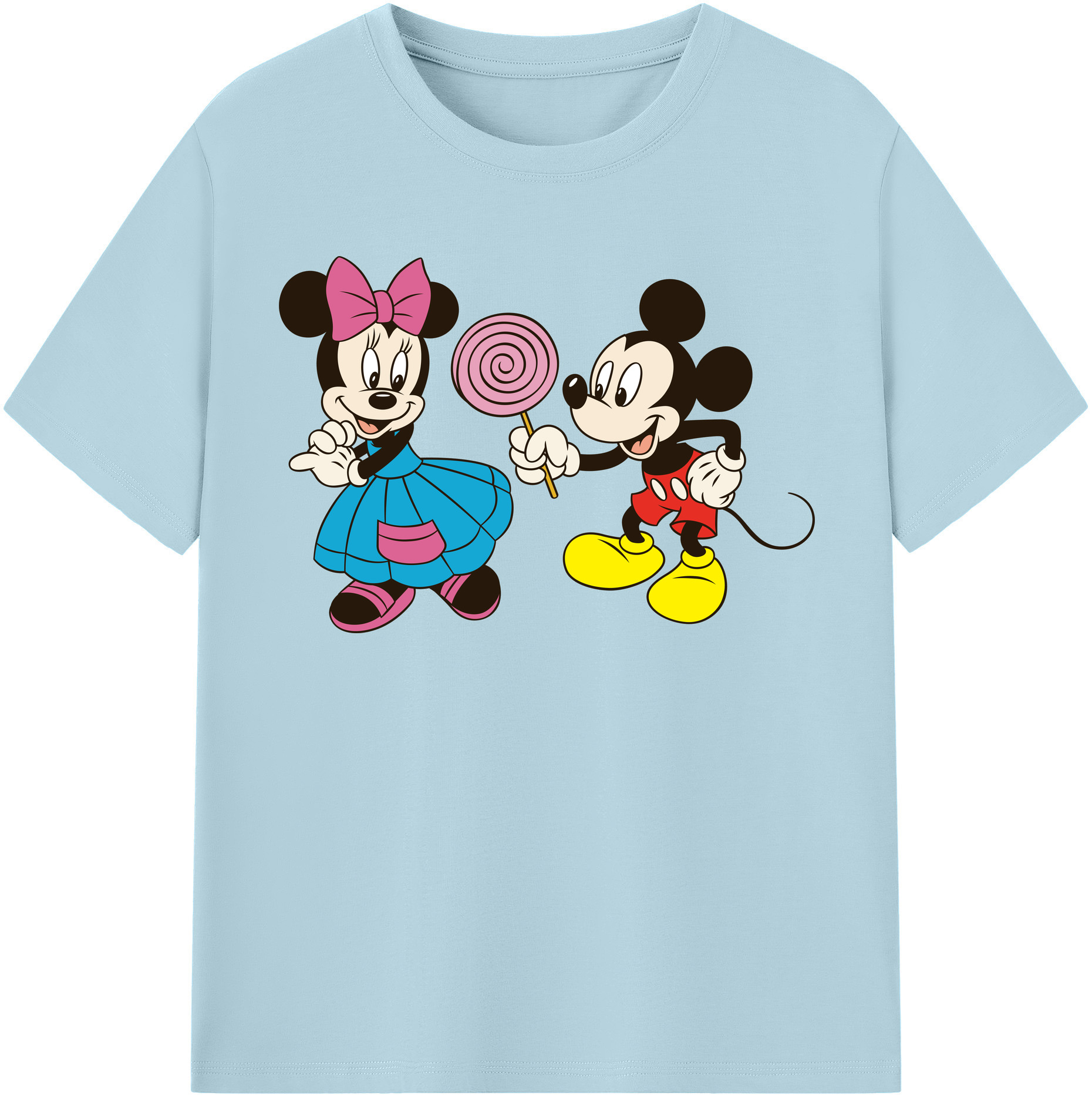 （画像用） ミッキーマウス Mickey Mouse 綿100％半袖Tシャツ（フロントプリント）